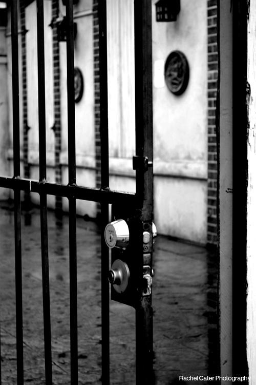Black and White Photography Iron Door and Lock in Toronto